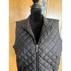 Karen Scott black quilted full zipper vest, women's size PXL